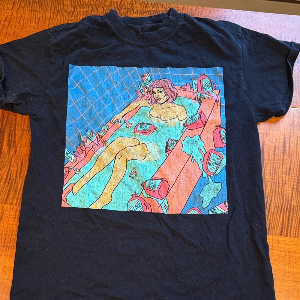 Graphic Black T-Shirt with Colorful Art